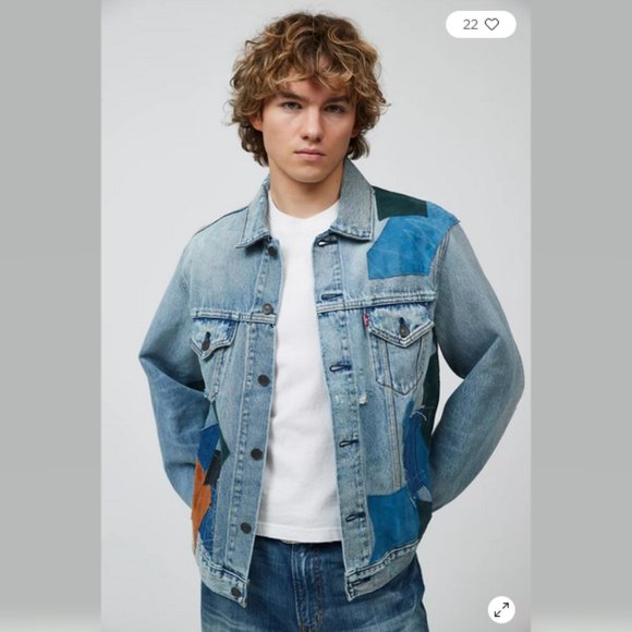 Levi's Premium Men's Vintage Leather Patch Trucker Jacket Urban Outfitters NWT - Picture 3 of 10